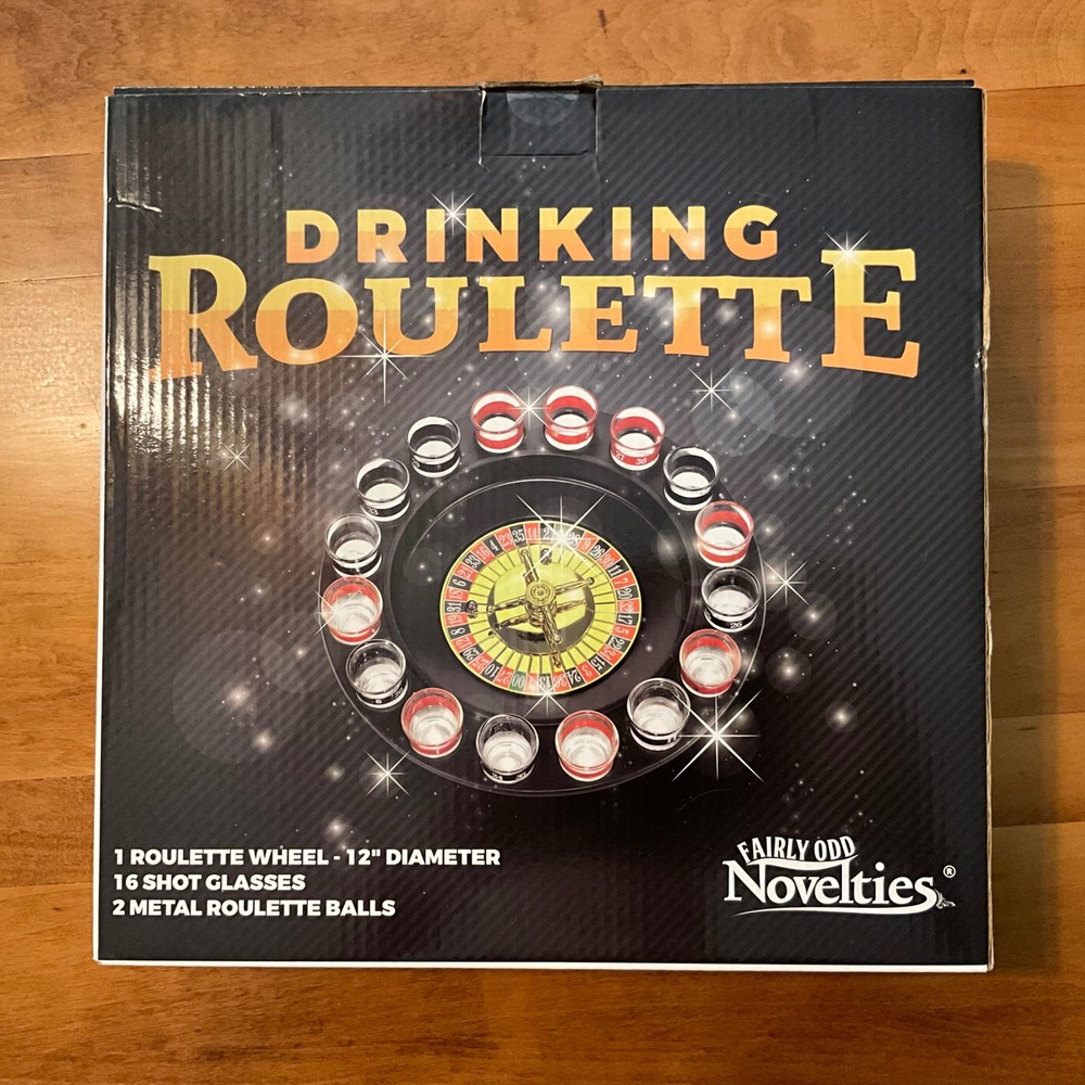 Drinking Roulette Game‎ Fairly Odd Novelties 16 Shot Glasses 2 Balls New